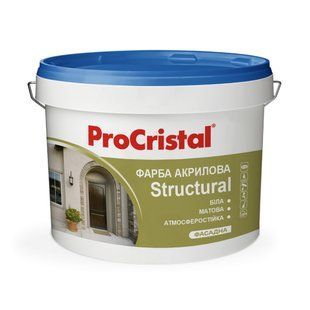 Фарба фасадна структурна ProCristal Structural ІР-138 Матова Біла 25 кг i00301547 фото
